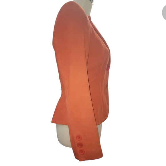 Identify Orange suede leather Jacket blazer xs - Picture 4 of 6